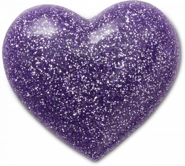 3D Glitter Purple Heart