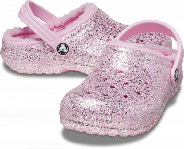 Kids Classic Lined Glitter Clog